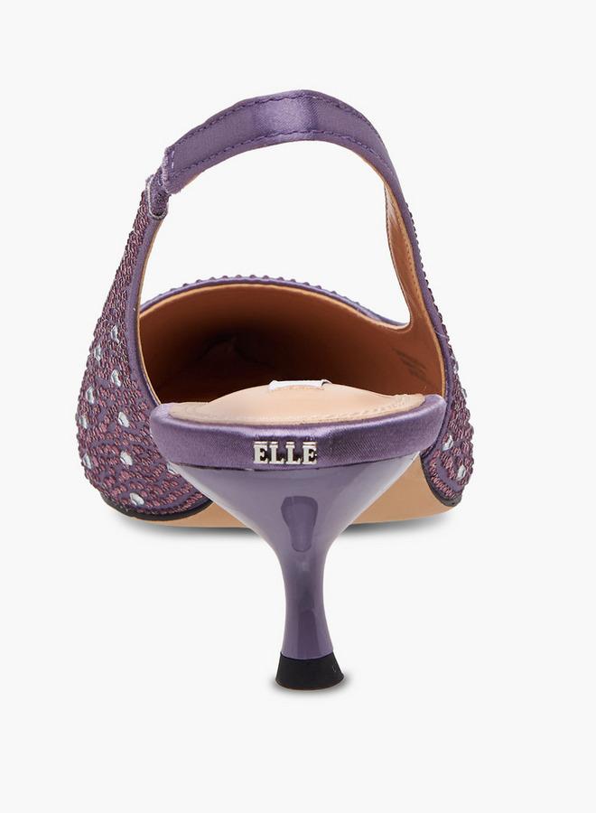 ايل أحذية نسائية بكعب هريرة مزينة بتصميم حزام خلفي من مجموعة رمضان - Image 5